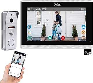 Verdrahtete Video-Türklingel Gegensprechanlage Wohnung 10-Zoll-Touch-Monitor-System 1080P Video-Eingangstürsprechanlage Türkamera TUYA WiFi Smart Home Türsprechanlagen (1 Türklingel+1 Monitor)