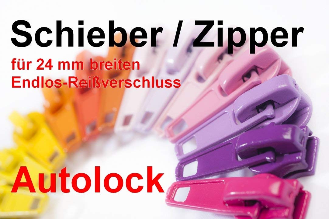 Jajasio Endlosreißverschluss mit Zipper 5mm (Autolock), 50 Meter, Reißverschluss endlos Auswahl aus 40 Farben/Farbe: 90 – Sand