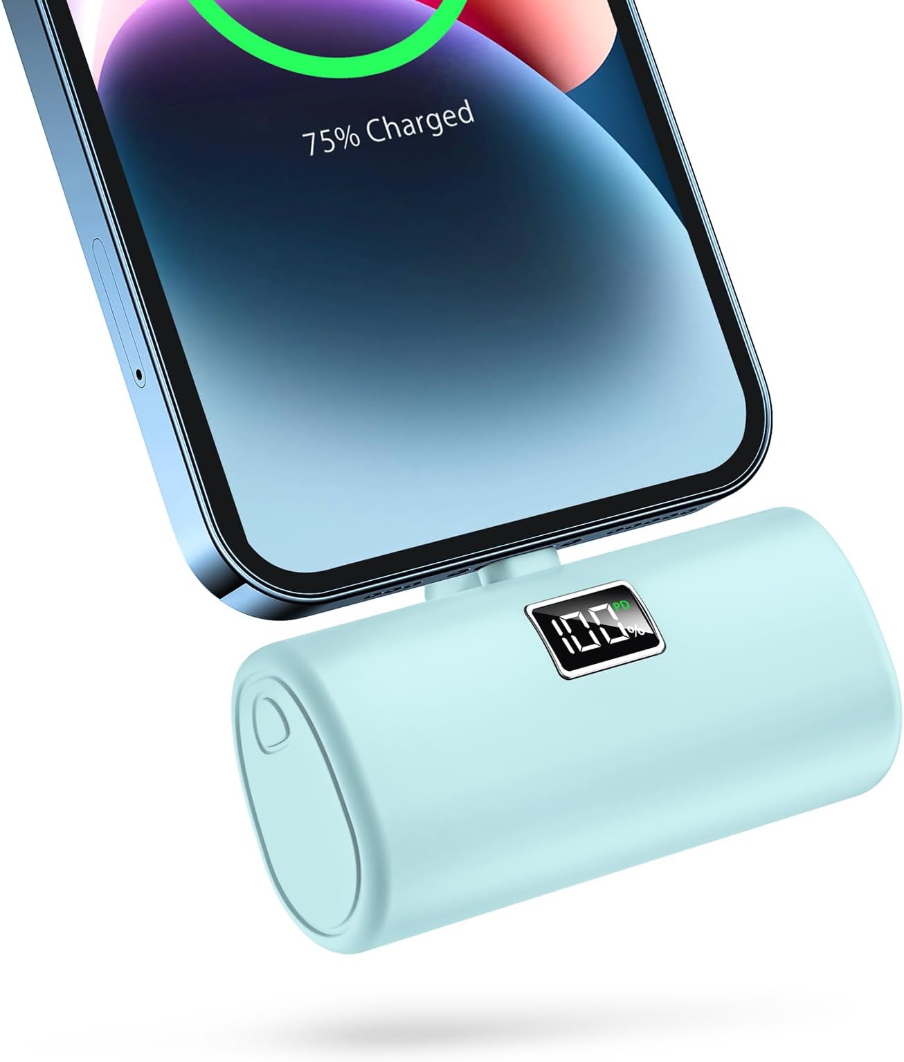 Portable Charger for iPhone, [6000mAh] Small Power Bank with LCD Display, 20W Fast Charging Mini Portable Phone Charger Battery Bank for iPhone 14/14 Pro Max/13/12/XR/8/7/6 - Ocean