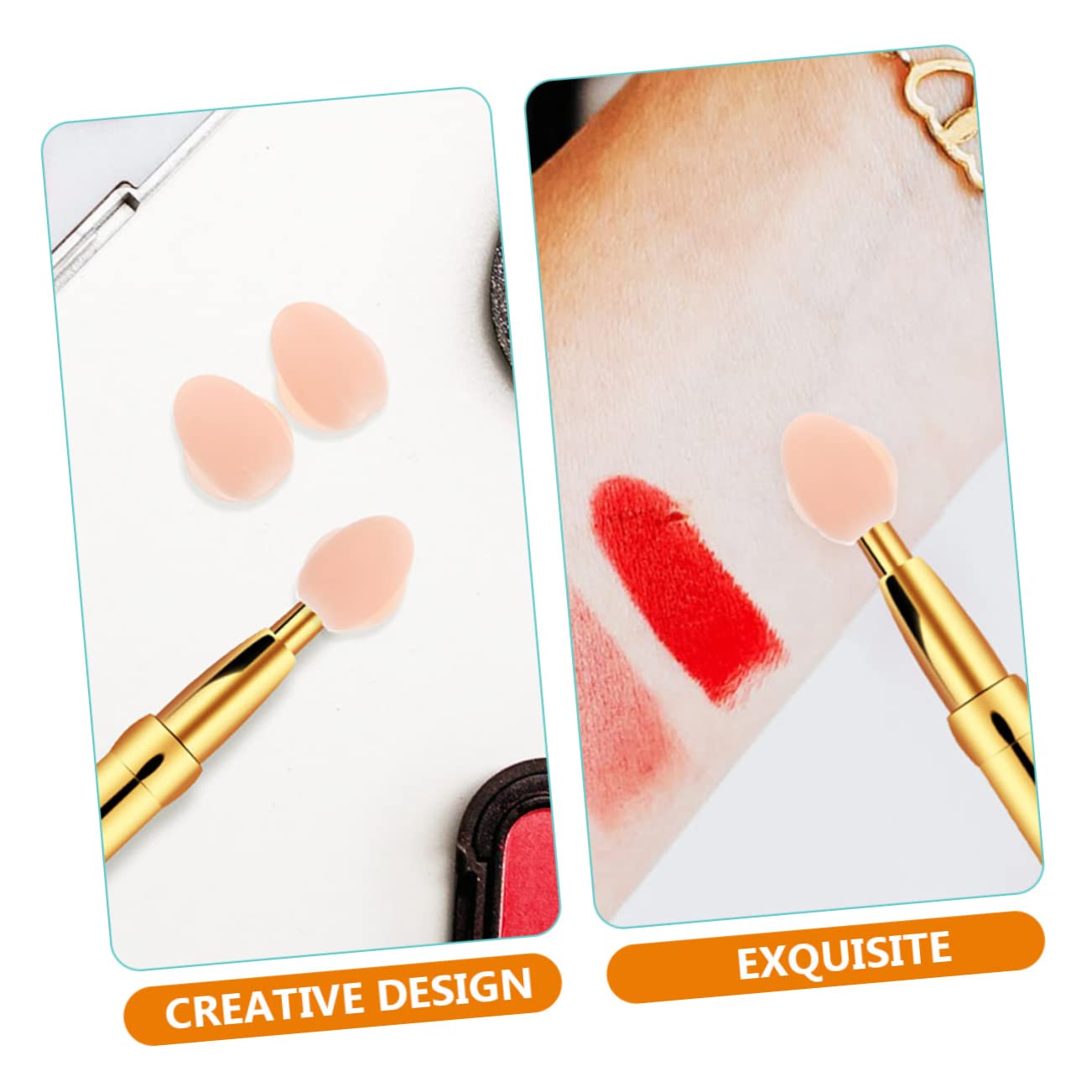 SOESFOUFU Silicone Lip Brush Cover Set 8pcs Lip Brush Protectors for Anti-lost Easy to Carry