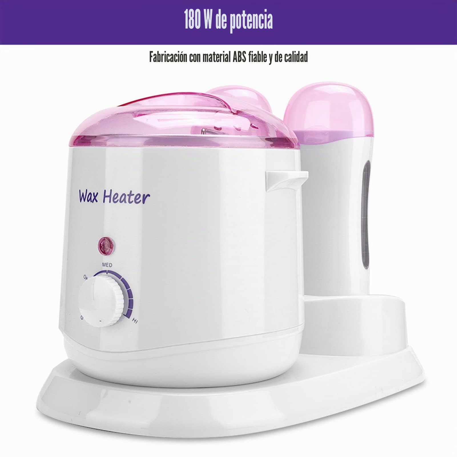 Calentador de cera 3 en 1, máquina de calentamiento profesional de spa de 800 ml Calentador de cera ajustable Máquina de depilación corporal sin dolor para el área de brazos (Enchufe de la UE)