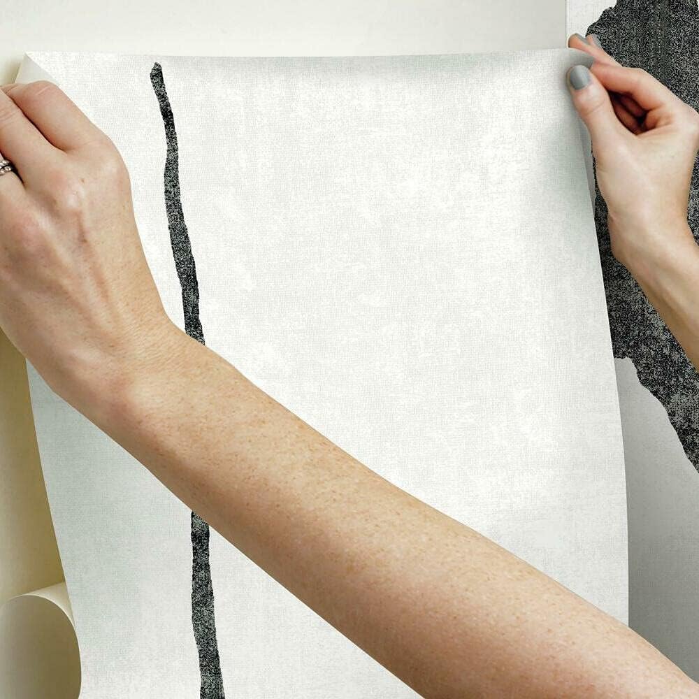 RoomMates RMK12210M Nikki Chu Off White and Charcoal Black Ivory Coast Peel and Stick Wall Mural White/Black