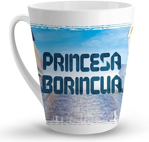 Makoroni - PRINCESA BORINCUA Puerto Rican - Puerto Rico - 12 Oz. Unique Ceramic Coffee Cup, LATTE MUG