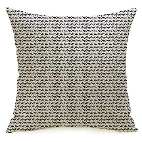Pillowcase Cushion Case Framework Rough Ribbed Texture White Graphic Pattern Jersey Twine Mat Grey Abstract Black Textures Cozy Linen Square Decorative Throw Pillow Covers for Couch Bed 18x18 Inch