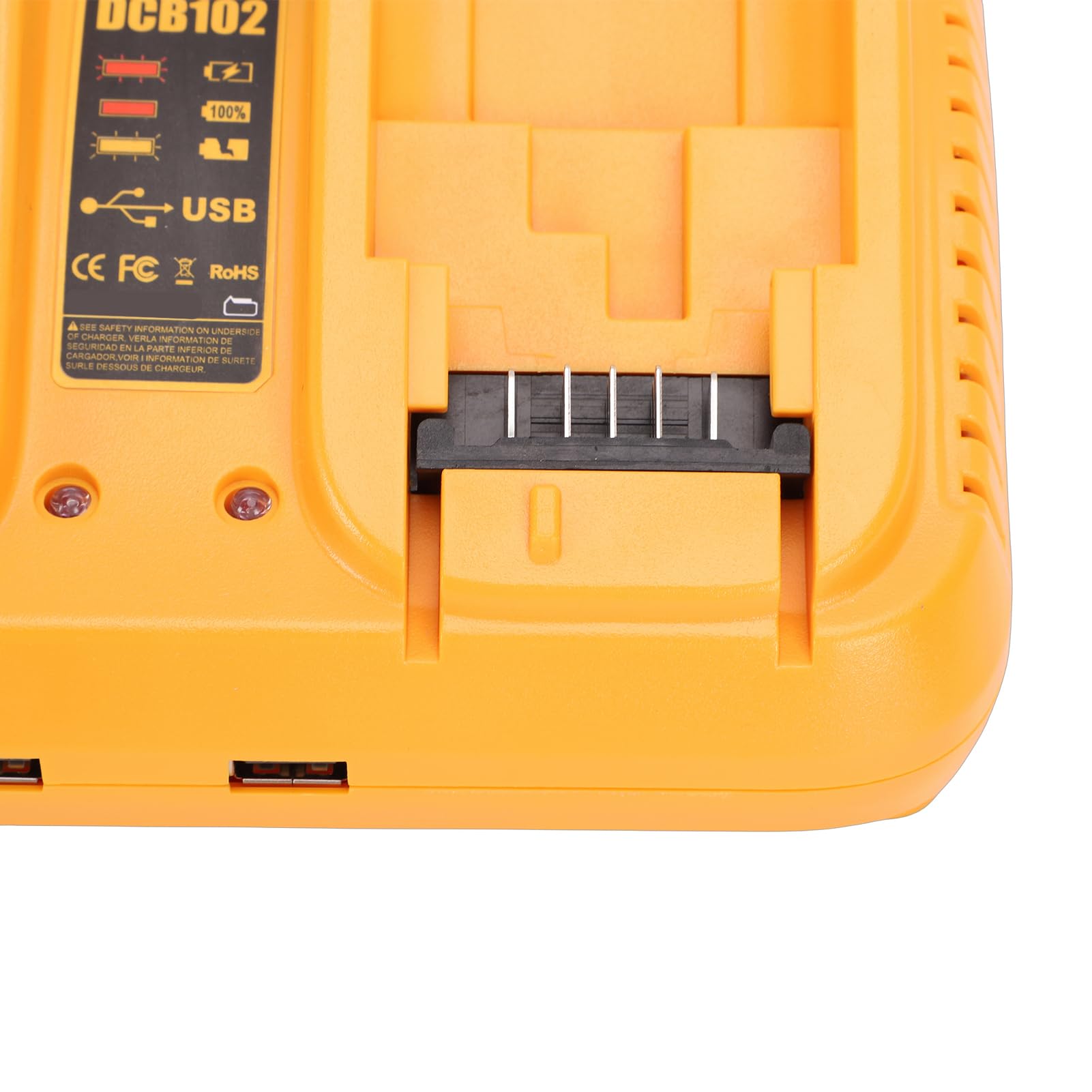 Chargeur de Batterie pour Outils électriques 100-240V, Station de Charge à 2 Ports avec Deux Interfaces USB, adapté à la Batterie 6A (Prise UE)