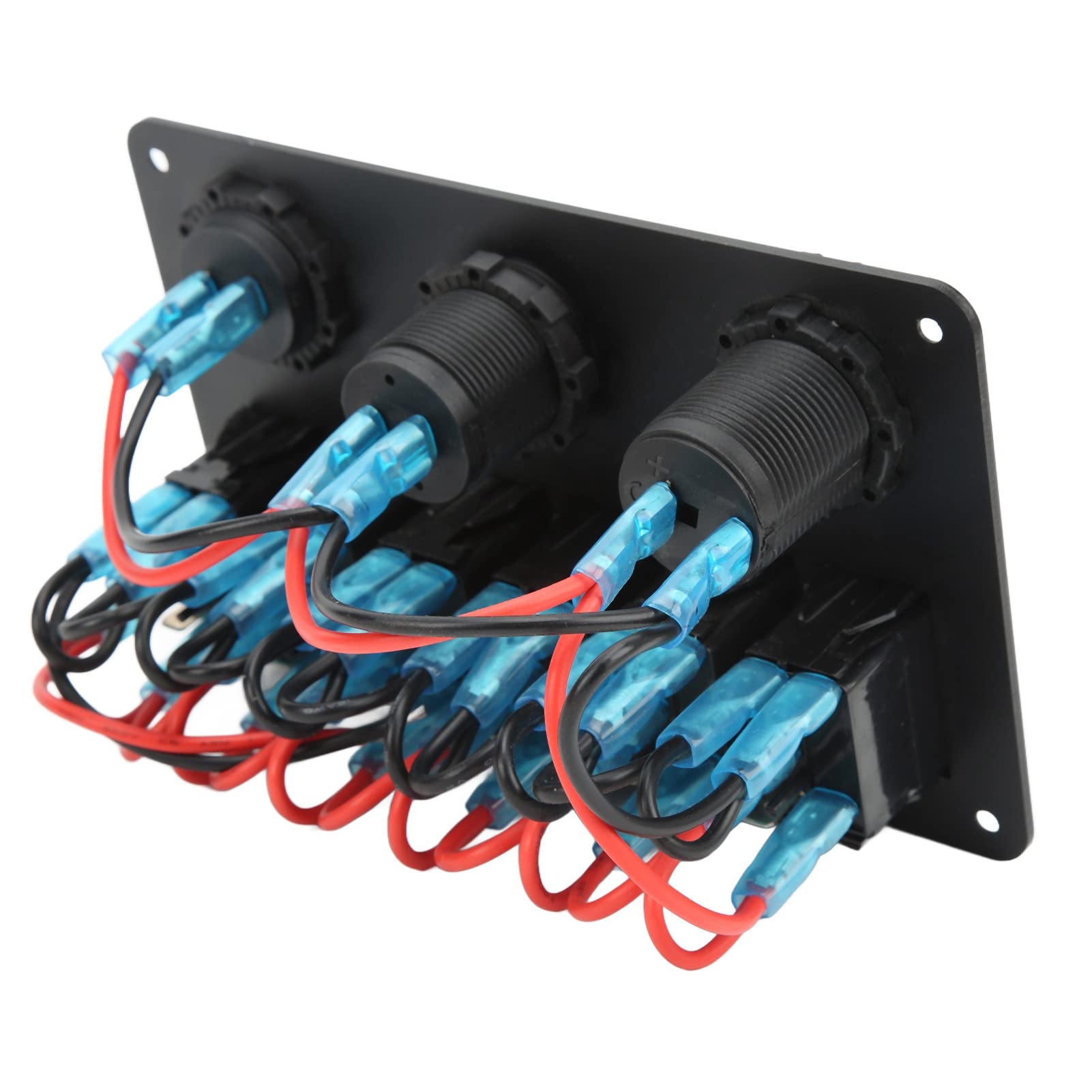 Generic Panel Przełączników Kołyskowych 12 V 24 V 6 Gang z Podwójnym USB i Wyświetlaczem Woltomierza do Ciężarówki RV SUV Marine Wodoodporna Konstrukcja
