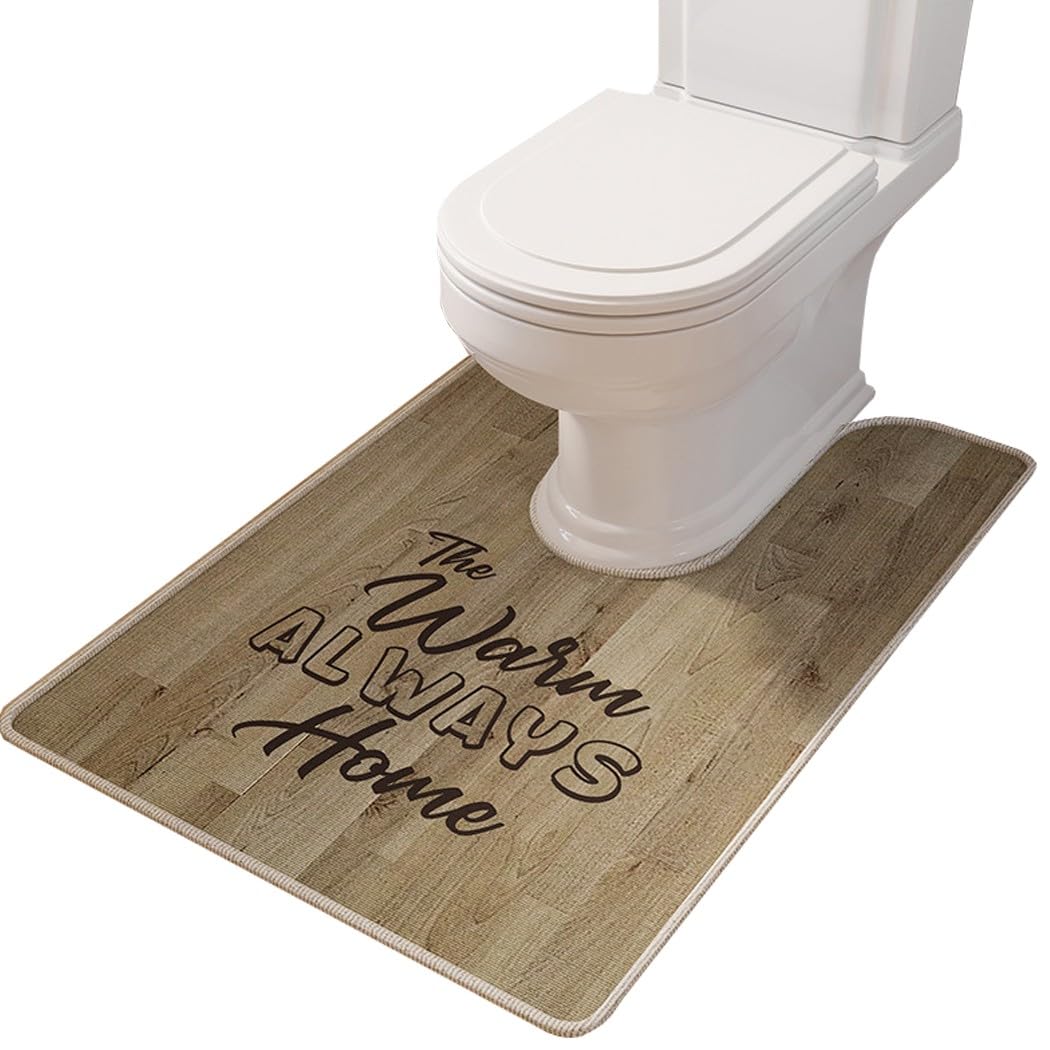 ZESLIV Toilet Mat U-Shaped Non-Slip 55x60cm Large Toilet Pedestal Mats Bathroom Mat Bath Rug for Floor Tub Shower Bathroom, Machine Washable
