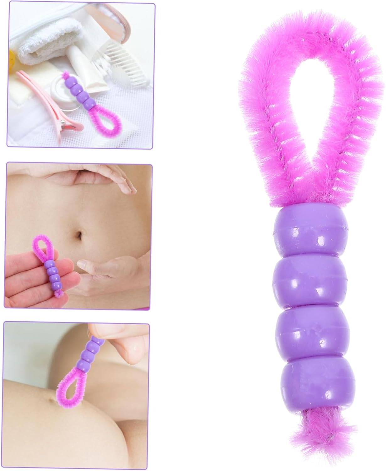 Purple Navel Cleaning Brush with Soft Head, Portable PE Body Tool image 3