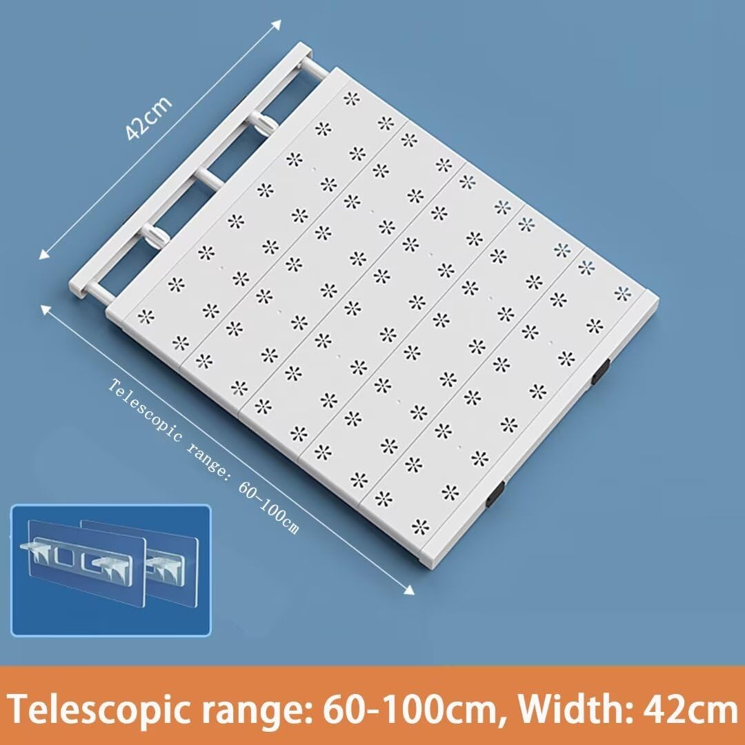 Mensola estensibile per armadio, ripiani espandibili, divisorio regolabile, separatore per mensole a tensione, larghezza 42 cm, lunghezza 60-100 cm