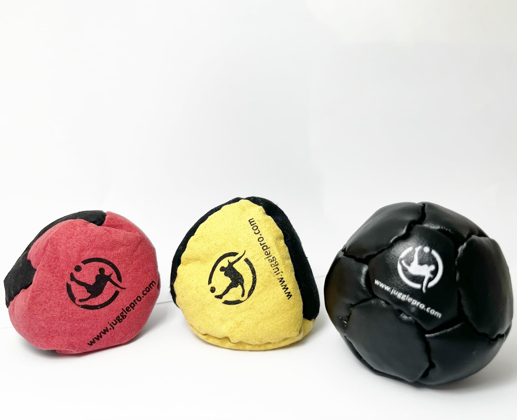 Footbag Hacky Sack Classic –3er Set hackisack bälle Handgenäht mit verstärkten Nähten & Amara Ultra Suede – Jonglierbälle für Anfänger & Profis – Für Indoor & Outdoor geeignet