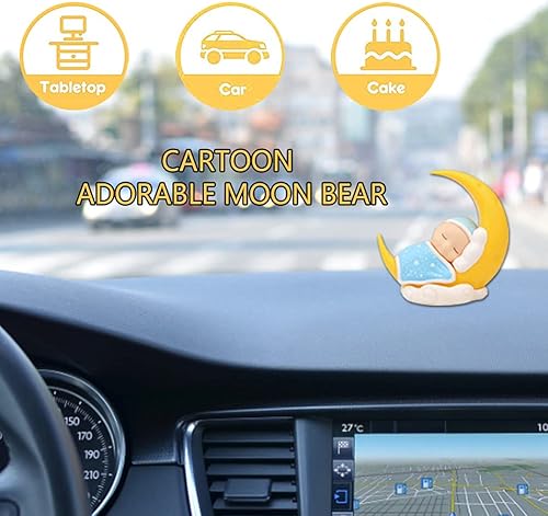 Miniatura 3 de ikasus Decoración para pastel de bebé con diseño de luna de bebé, decoración de juguetes para decoración de bricolaje, muñeca de luna de bebé,