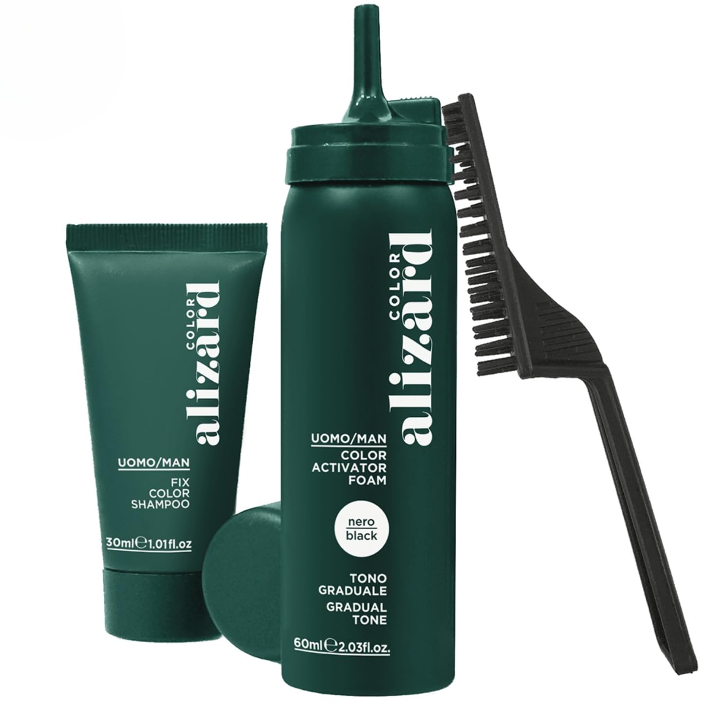 Alizard Natural Hair Color for Gray Hair Shampoo | De-Graying Foam with Hydrolyzed Collagen & Allatonin | Not Hair Dye - Color Activation | Grey Hair