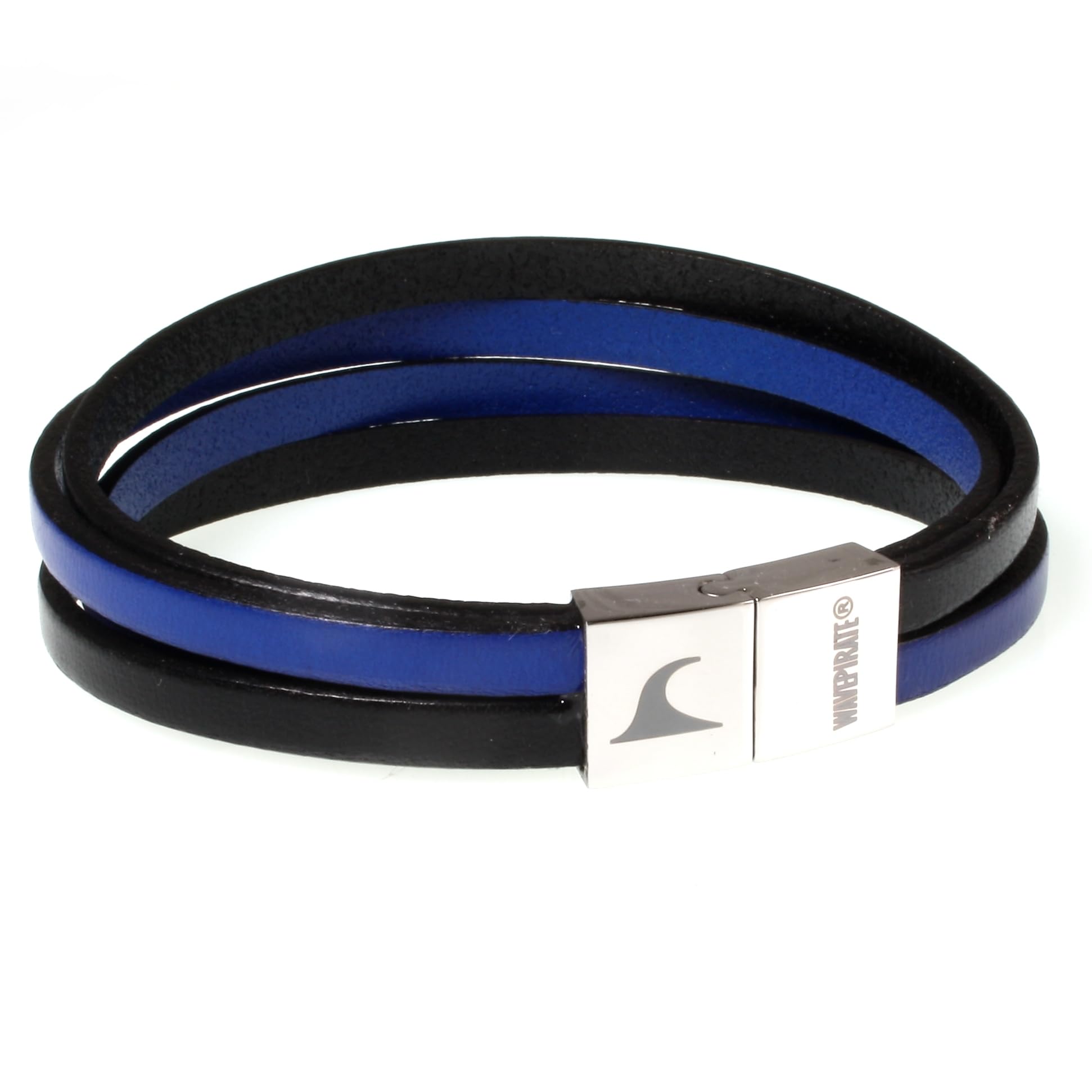 Echt Leder-Armband TWIST Schwarz Blau Herren Männer