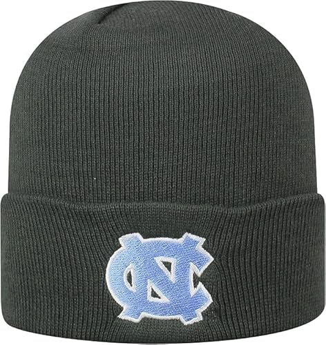 Collegiate Cuffed Knit Beanie Hats (US, Alpha, One Size, UNC Charcoal)
