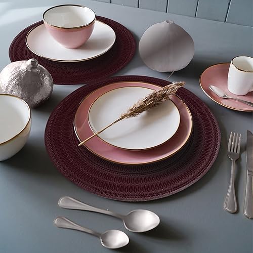 Miniatura 5 de Decozen Juego de 6 manteles individuales para mesa de centro de comedor, resistentes a los arañazos, a las manchas de calor, antideslizantes, para