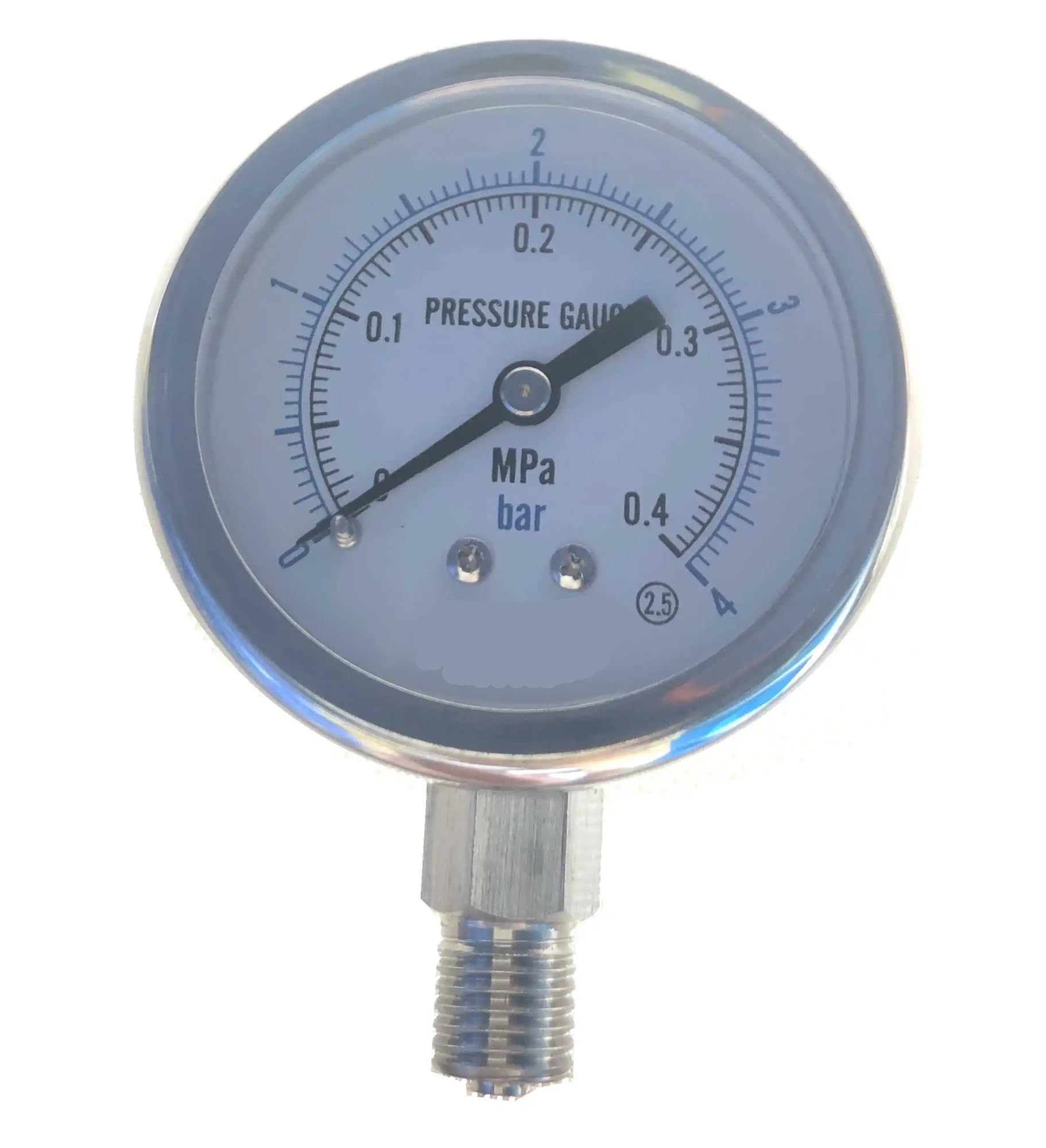 Manómetro neumático para elaboración de Cerveza al Vapor, Rosca M14x1,5, 60 mm, Rango de presión en MPa/Bar, Acero Inoxidable 304, Bar, PSI, N2 (tamaño: 0-250 Bar)