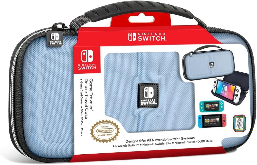 Game Traveler Nintendo Switch Light Blue Deluxe Travel Case