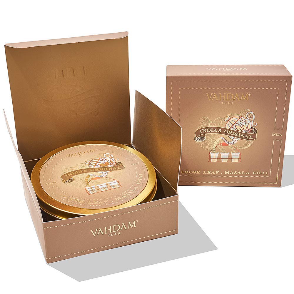 VAHDAM, Original Masala Chai Tea Gift Sets (50 g) Brews 25+ Cups | Pure Green Tea, Gluten Free & Non GMO | Packed in Premium Tin Caddy | Direct from Source | Gifts for Women & Men