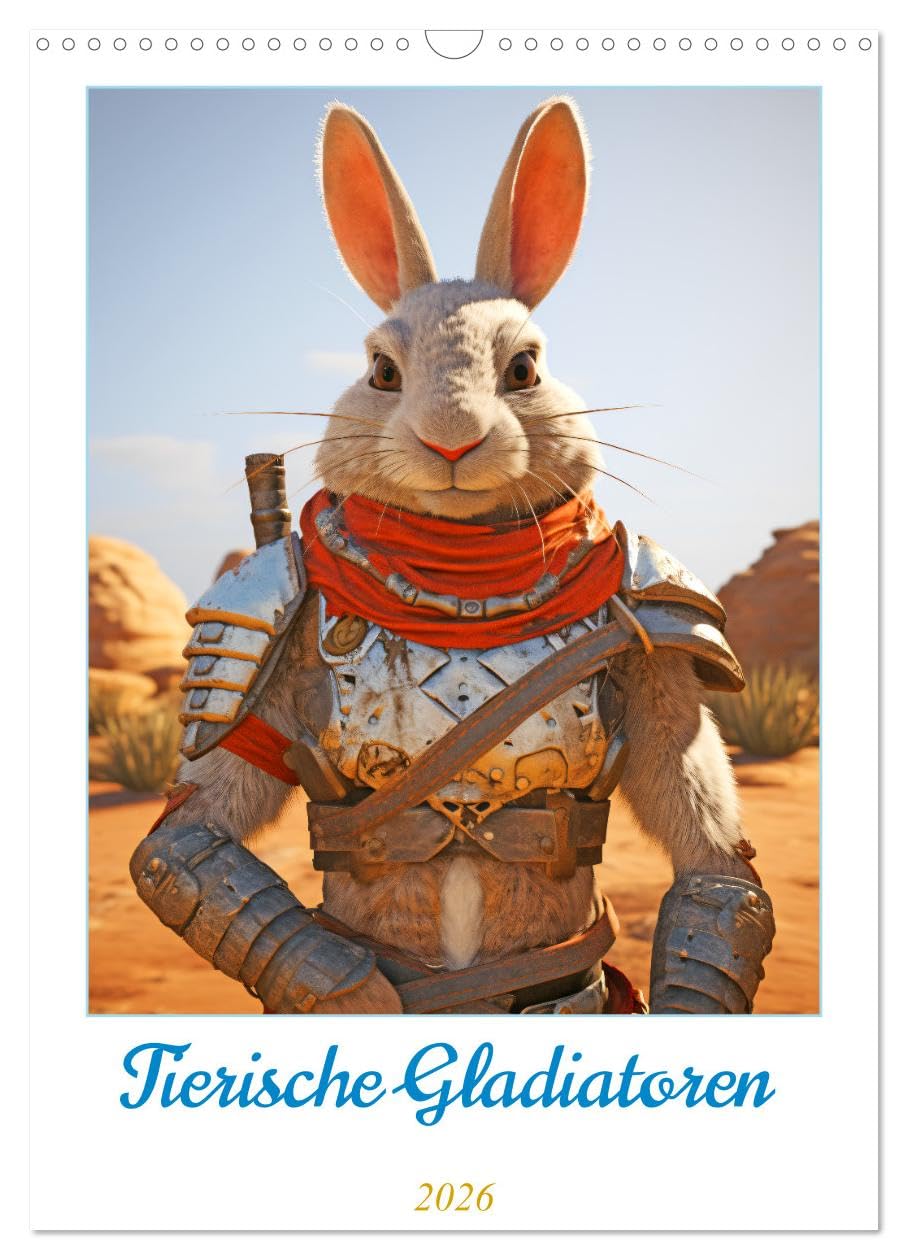 Animal gladiators UK-Version (Wall Calendar 2026 DIN A3 Portrait), CALVENDO 12 Month Wall Calendar — image 1