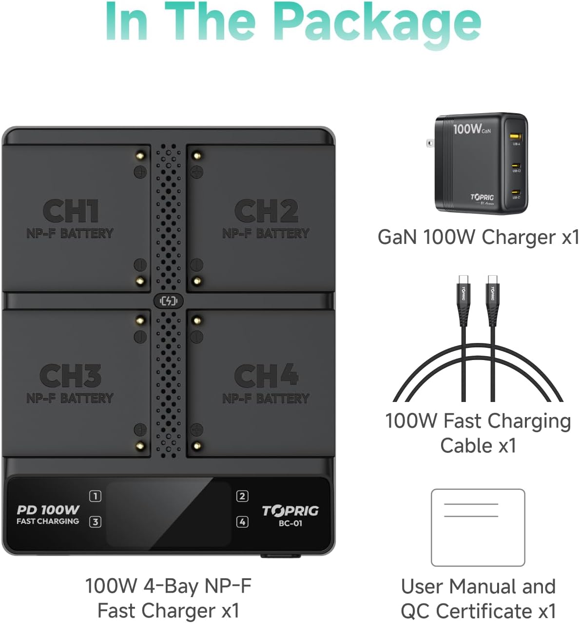 Toprig Charger Package Contents