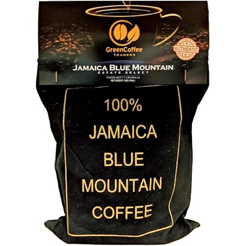 Green Coffee Traders 1LB. 100% Jamaica Jamaican Blue Mountain Roasted Coffee - City Roast, 1lb Bag