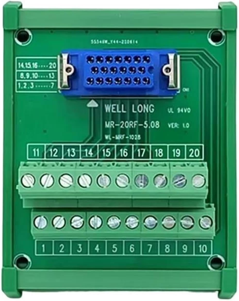 MR-20RFD2+ DIN Rail Mount I/O Terminal Block Interface Module FemaleHeader Breakout Board