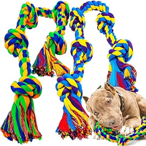 XL Indestructible Dog Toys for Aggressive Chewers Large Breed, Durable Dog Chew Toy, Large Dog Toys for Large Dogs Safe and Long Lasting Puppy Teething Chew Toys, Cotton Dog Rope Toys for Medium Dogs Cover