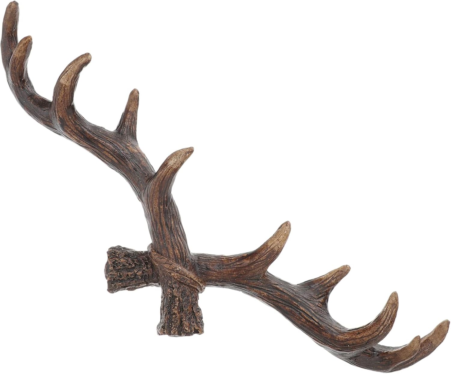 Xmas Resin Deer Antler Coat Hooks Wall Mounted Vintage Brown