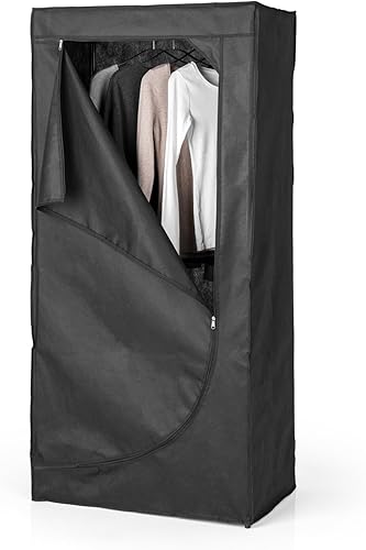 Armoire Penderie Tissu Fermeture Eclair Complete Anthracite