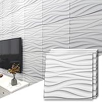 Vista 24 de Art3d - Paneles de pared con franjas, blancos, 19.7 × 19.7 pulgadas (paquete de 12)