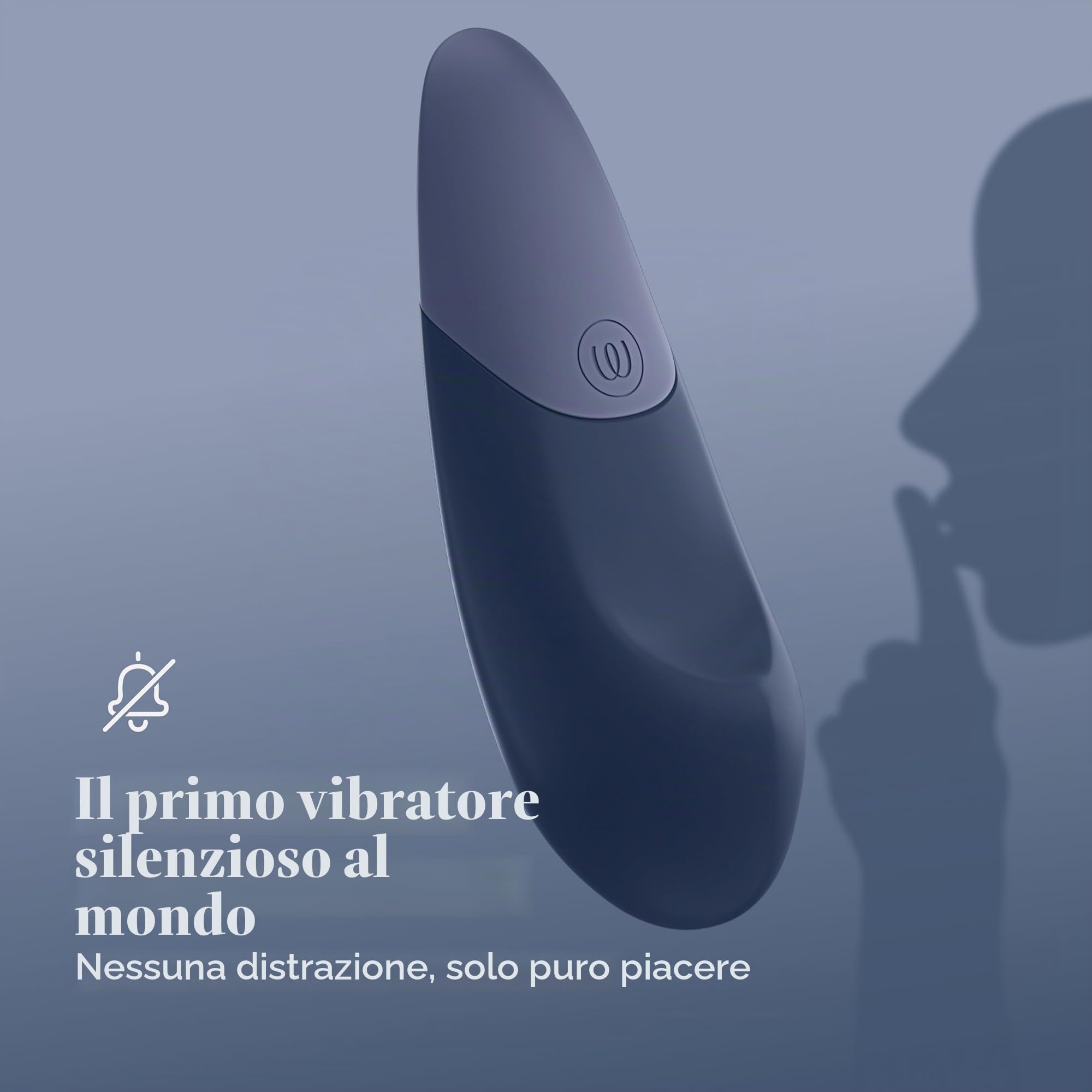 Womanizer Vibe - Vibratore Lay-on per stimolazione clitoridea - Dispositivo per il piacere a vibrazione per adulti con 10 livelli di intensità - Sex toy silenzioso per donne - Blu scuro
