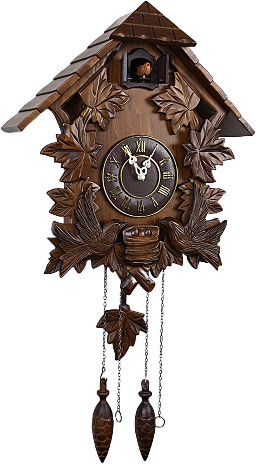 Cuckoo Clocks for Wall,Cuckoo Clocks,Wall Clock,Handcrafted Wall Clock Home Decor Cuckoo Clock Traditional Wood Clock Wall Decor Vintage Decor Home Decor Office Decor,Brown