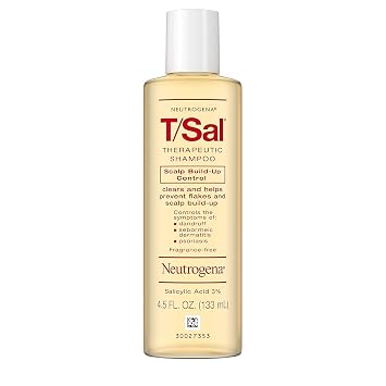 Neutrogena T/Sal Therapeutic Shampoo for Scalp Build-Up Control with Salicylic Acid, Scalp Treatment for Dandruff, Scalp Psoriasis & Seborrheic Dermatitis Relief, 4.5 fl. oz (Pack of 2)