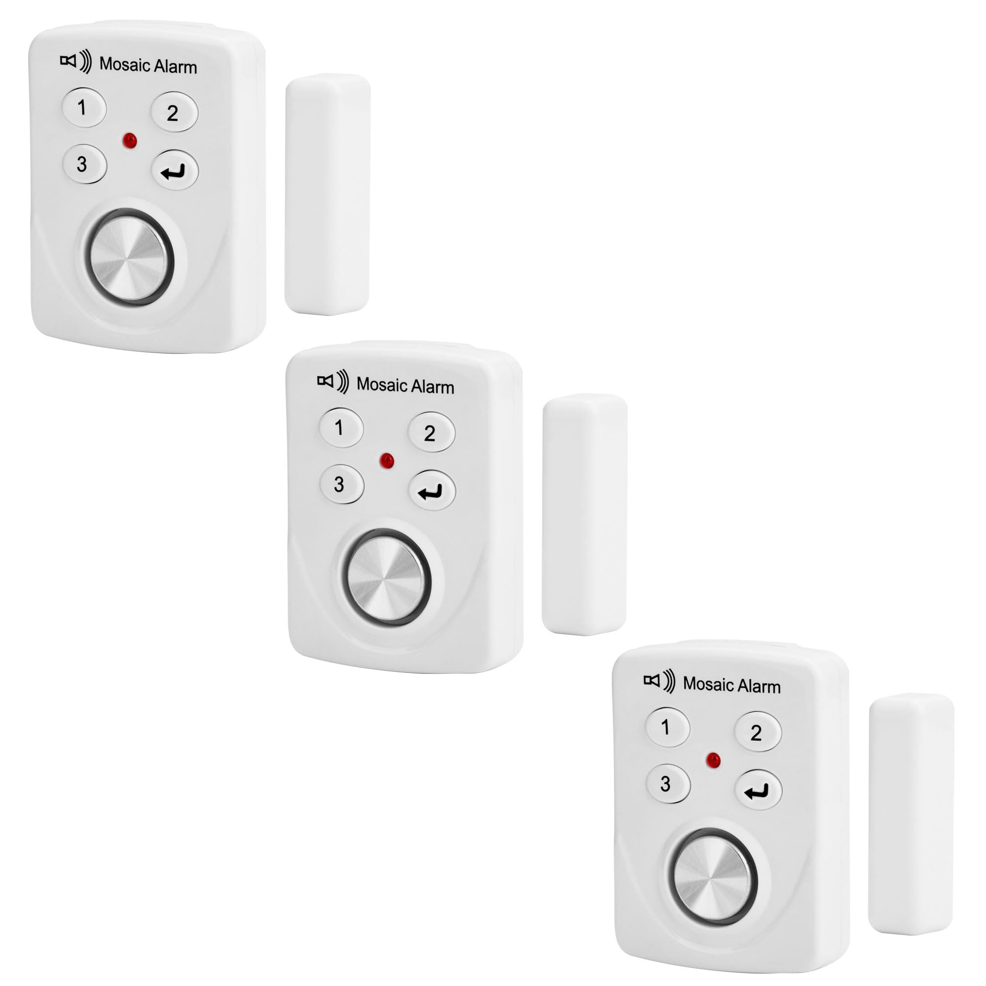 3 Pack Keypad Door Alarm with Delay When Left Open 130db Window Sliding Siren Door Opens Sensor Chime. Home, Apartment Security Intruder Burglar Entry Alert. Cordless Kids Safety Pool Alarm