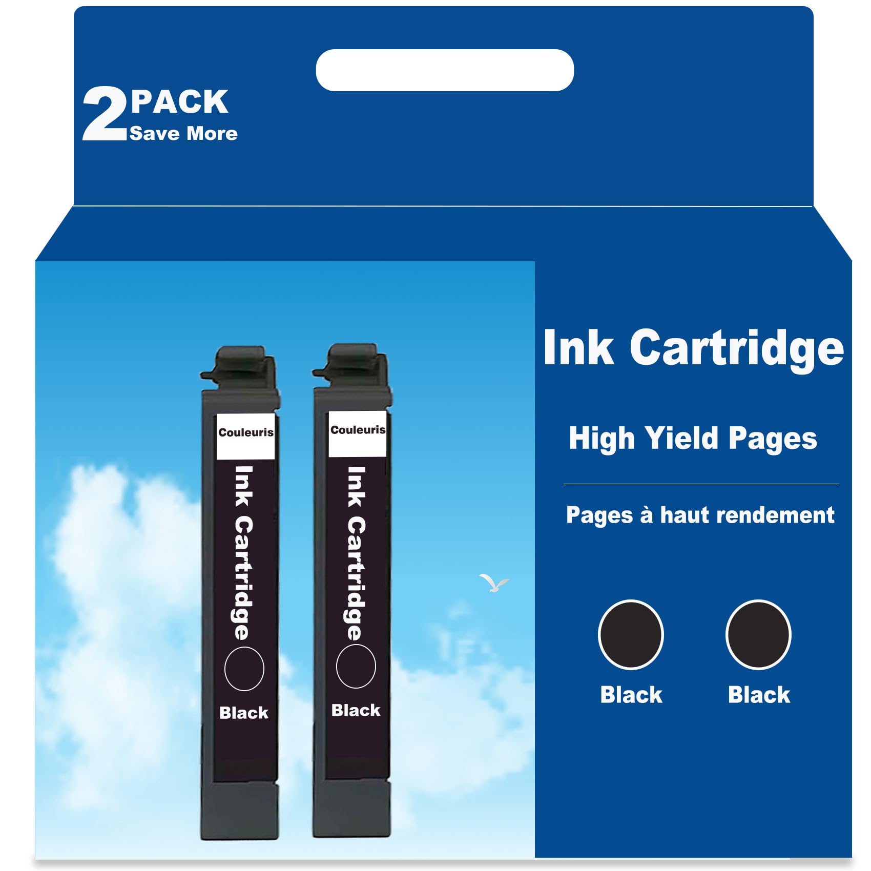 Remanufactured Ink Cartridge Replacement for 822XL Black for Workfore Pro WF-3820 Printer WF-4820 WF-4830 WF-4833 WF-3823 Printer (2 Pack, 2 Black)
