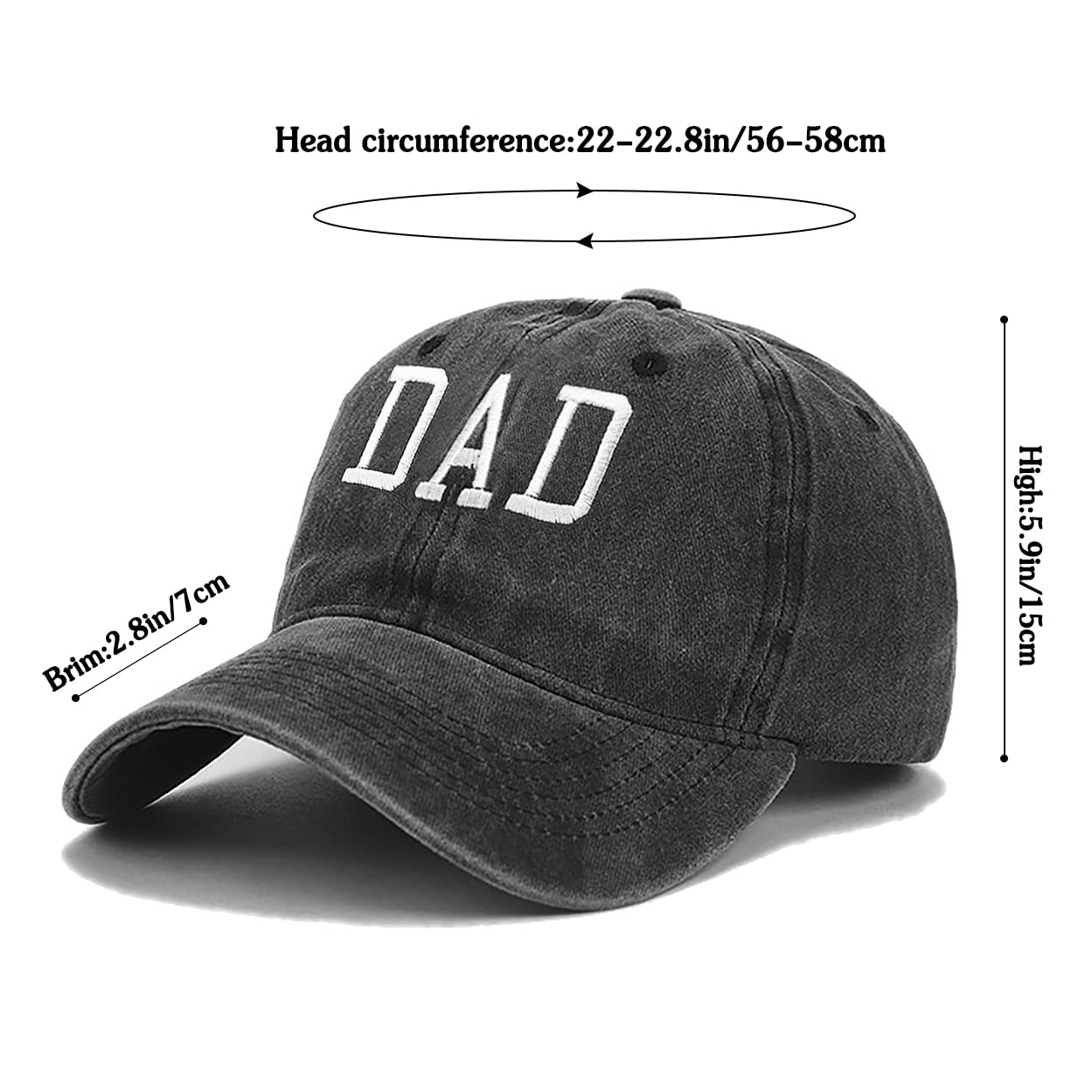 Gorra de béisbol para mujeres y hombres, ajustable, vintage, de algodón lavado, desgastado, gorra de béisbol con cierre a presión, Papá 5