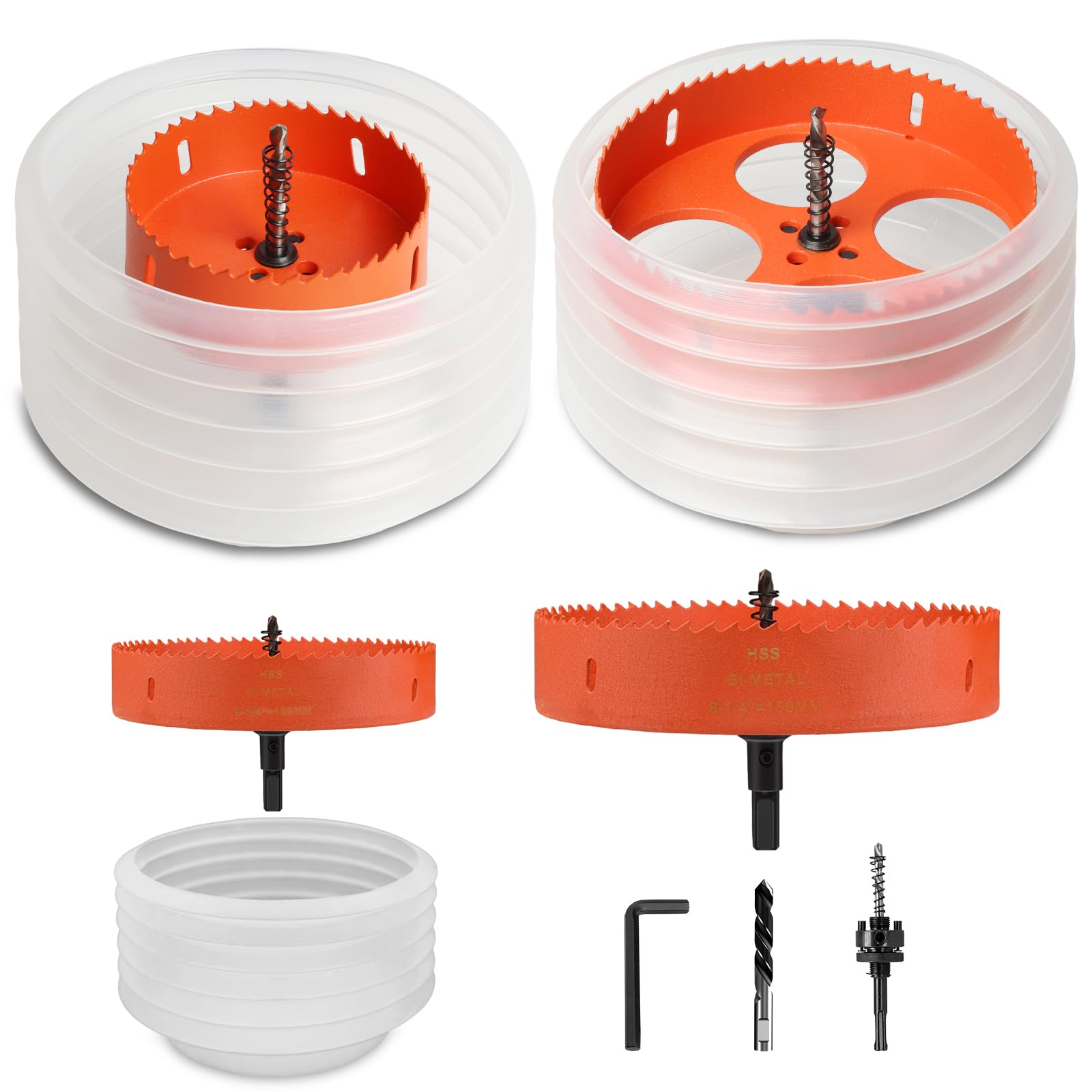 Sega a tazza per luci da incasso, 2 pezzi, kit con sega a tazza con ciotola per la polvere per illuminazione da incasso, sega a tazza cattura polvere con taglierina bimetallica per legno e cartongesso