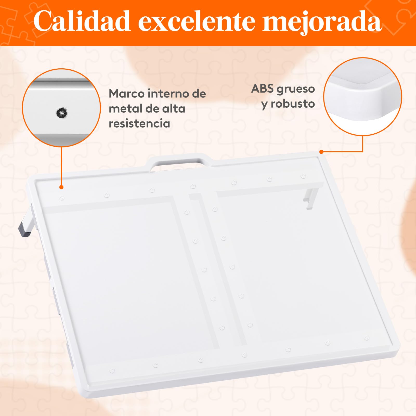 Lifewit 1500 PCS Puzzle Board con Soporte Inclinado, Tabla de Rompecabezas con 4 Cajones and Tapas, Multifuncional Plástico Tablero Puzzles Giratorio de 360°, 89 x 68.5cm, Blanco