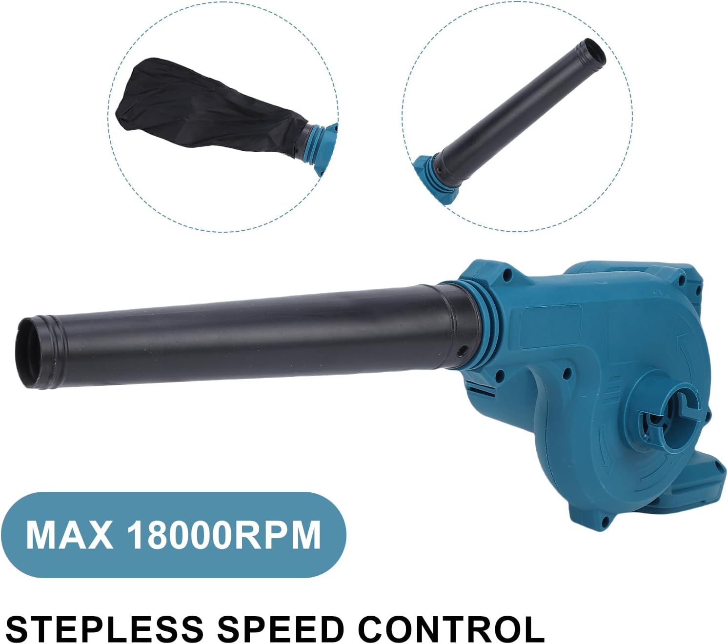 Garosa Cordless Leaf Blower and Vacuum Combo Handheld 18000 RPM Adjustable Speed Dual Mode for Leaves Snow Dust Car and Home Cleaning (US Plug)