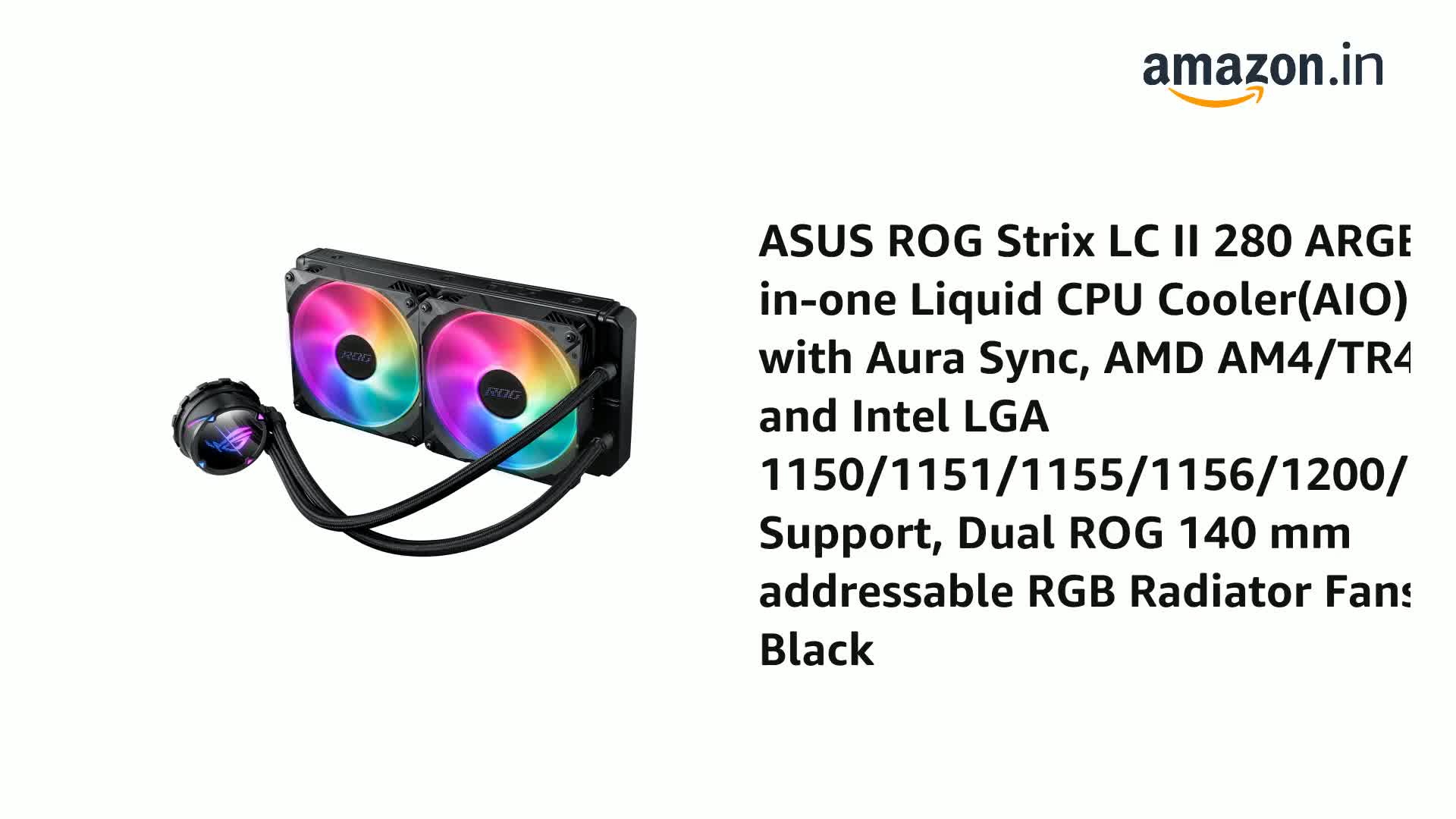 ASUS ROG Strix LC II 280 ARGB All-in-one Liquid CPU Cooler(AIO