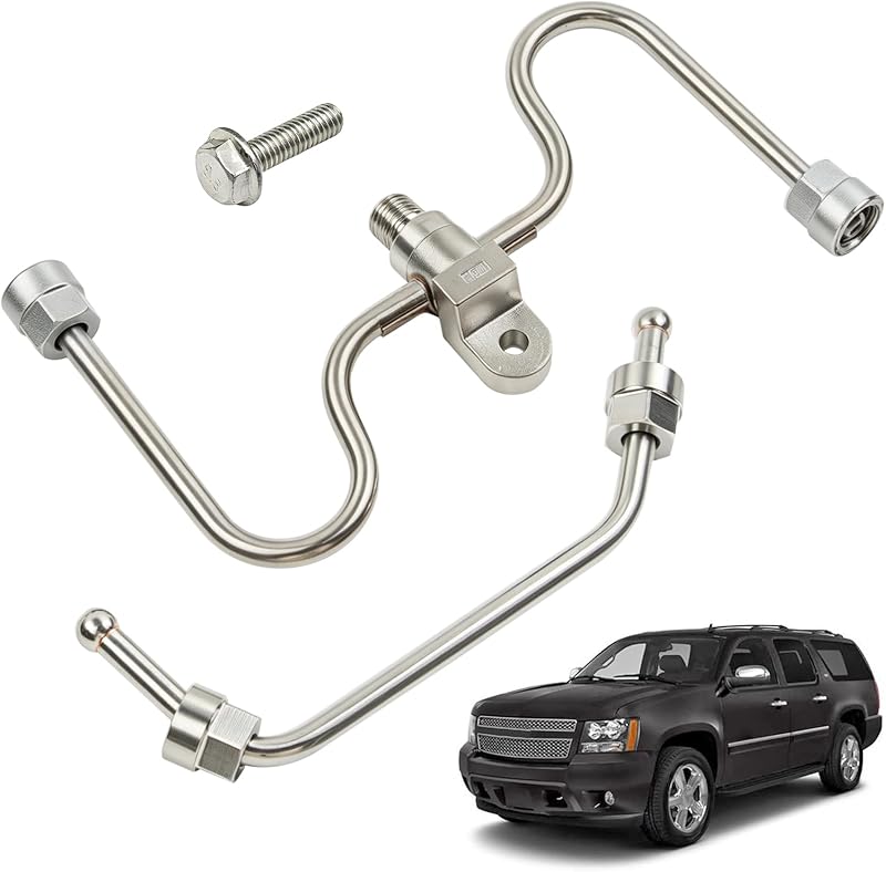 Fuel Rail Crossover Tube and Intermediate Fuel Feed Pipe Fit for Chevy Camaro Corvette Express Silverado Suburban Tahoe GMC Savana Sierra Limited Yukon XL 2014-2021 Replace 12677002 12677004