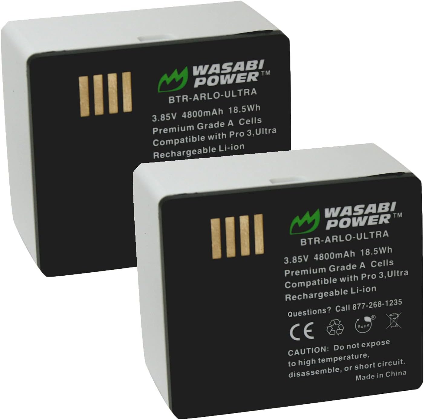 Wasabi Power Battery for Arlo Pro 3, Pro 4, Pro 5, Ultra, Ultra 2 (VMA5400, 2-Pack)