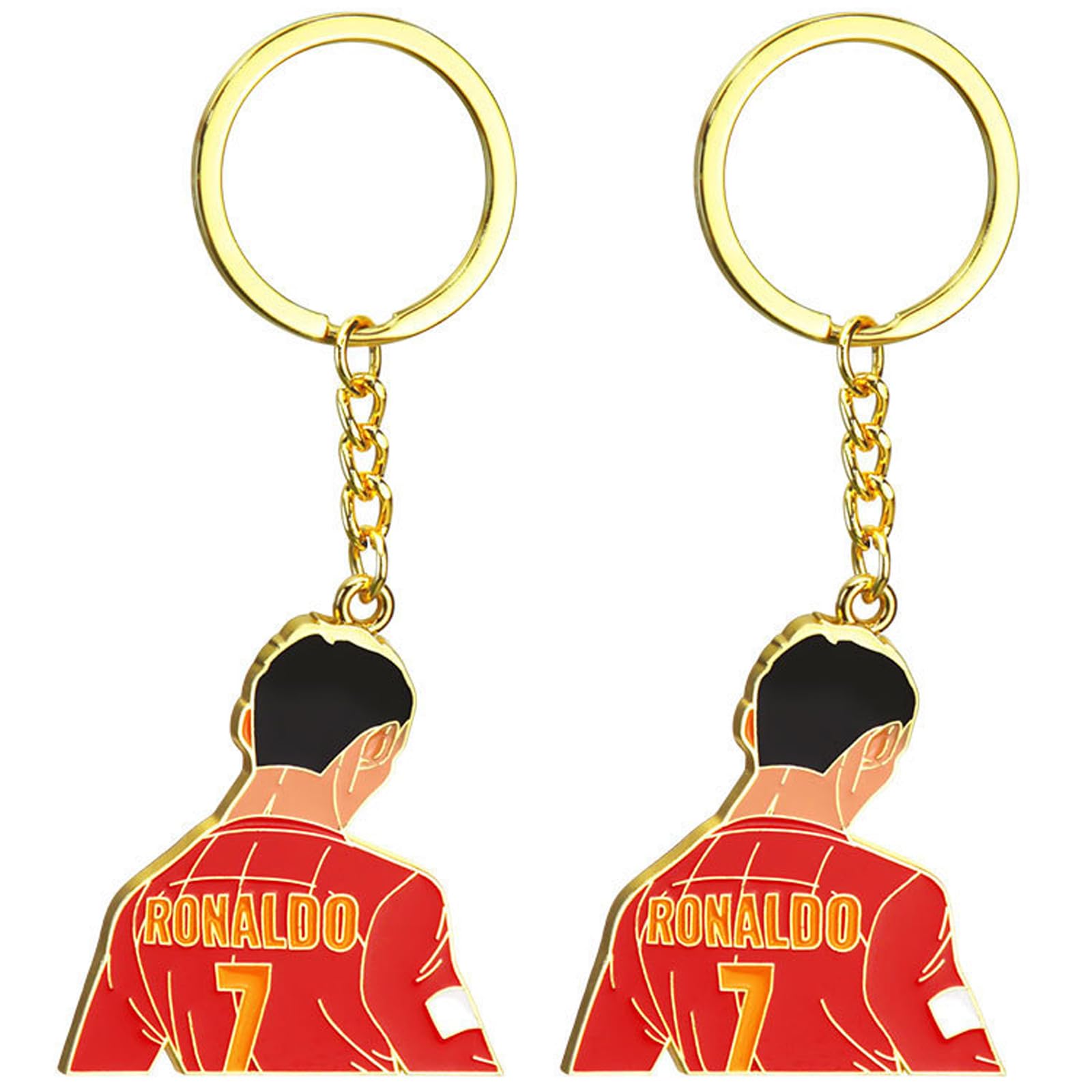 Yunlijia Unisex Red 2 Pcs World Football 2026 Key Ring 7 Number Jersey Sense Of Weight Key Ring Souvenir Pendant For Backpack, Car Keys Accessories For Men And Women Fans Friend Colleague Birthday Giveaway Gifts