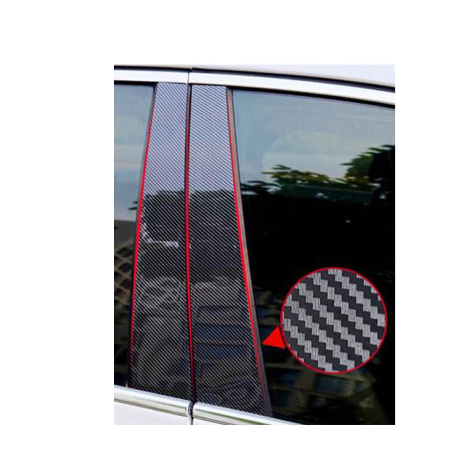 Pegatinas de coche para pilares de puerta Benz W177, acabado fibra de carbono negro 8