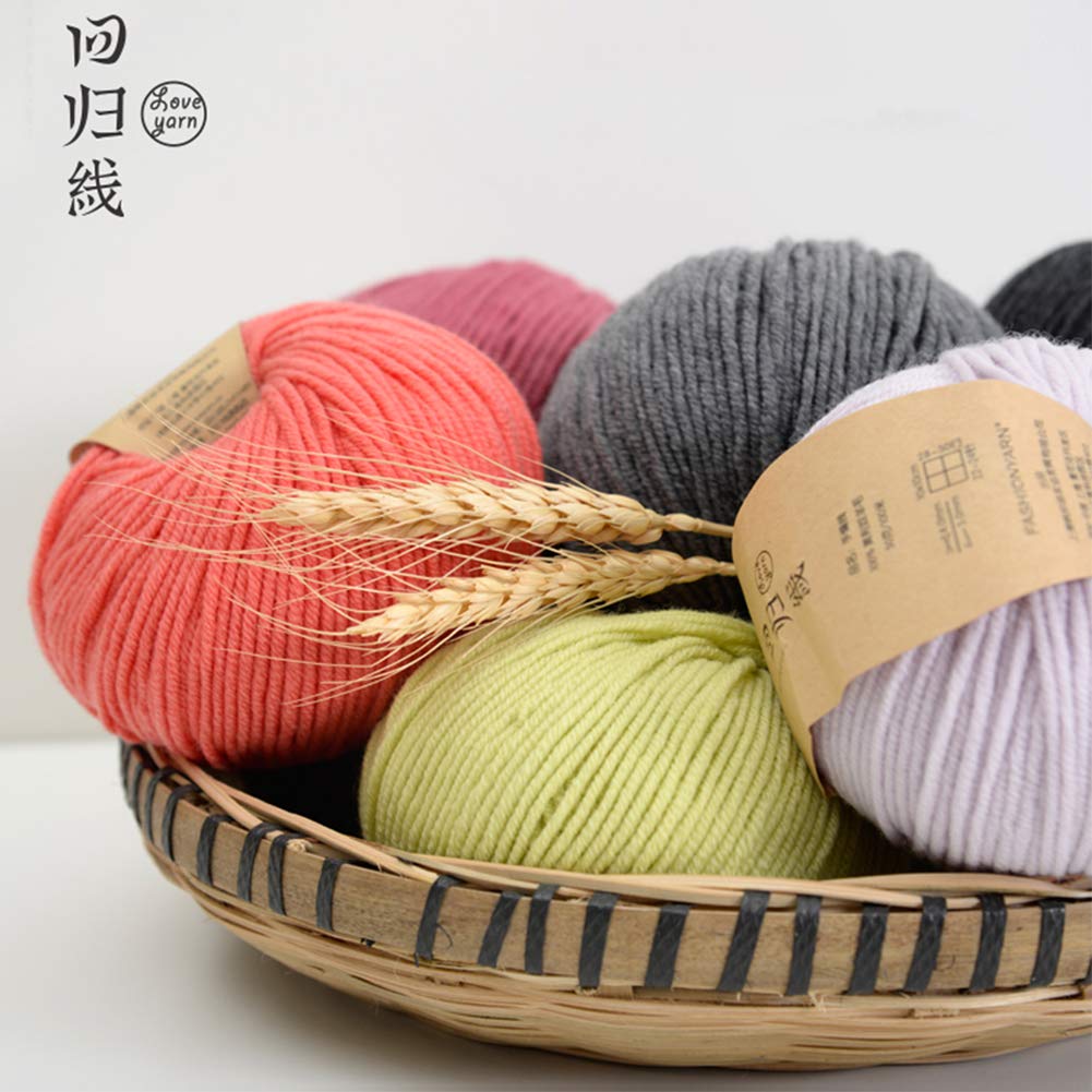 300G Pura Lana Merino Bolas para Hacer Punto y Ganchillo, 23 Colores Disponibles, Suave y cálido,02