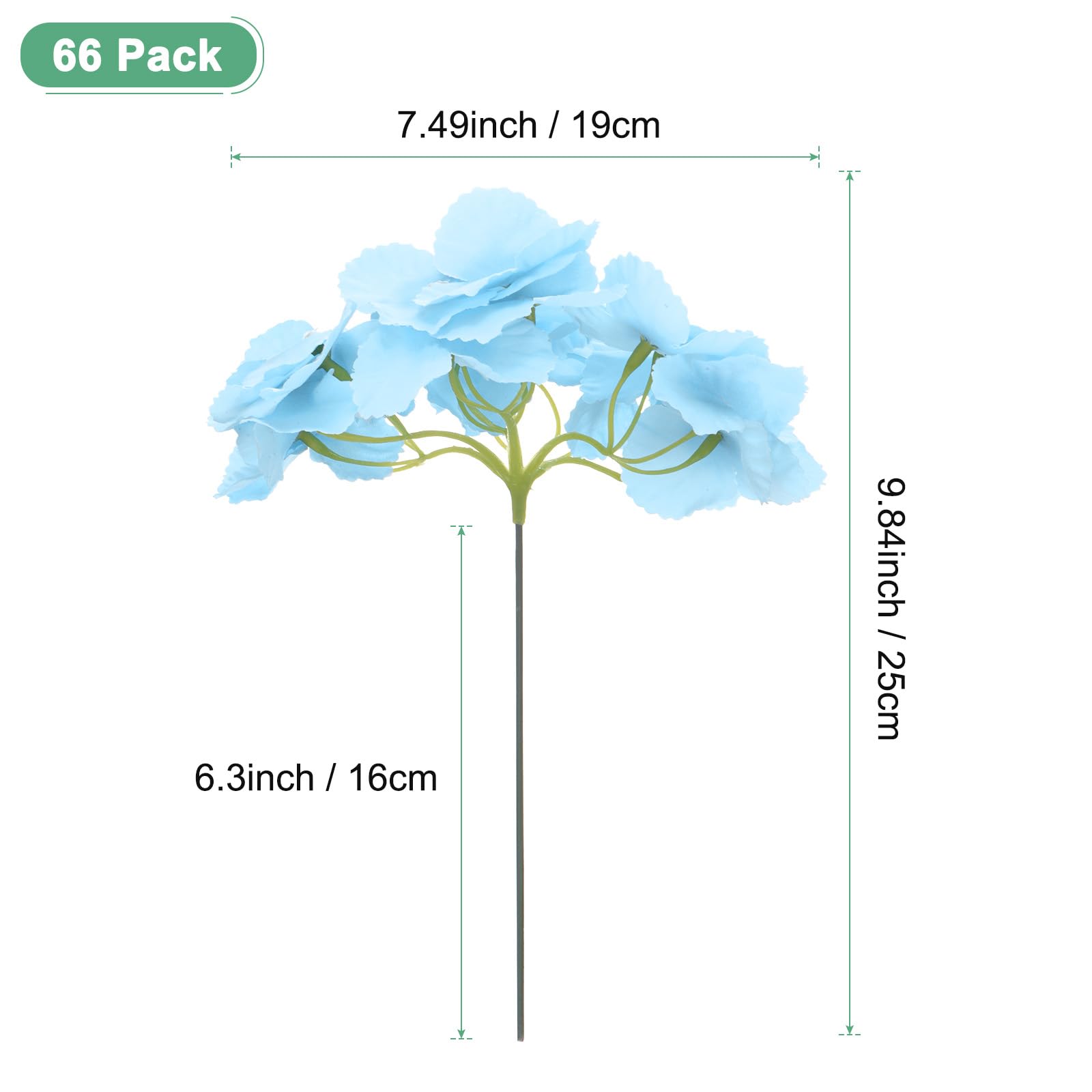 M METERXITY 66-Pack Silk Hydrangea Flowers - Image 2