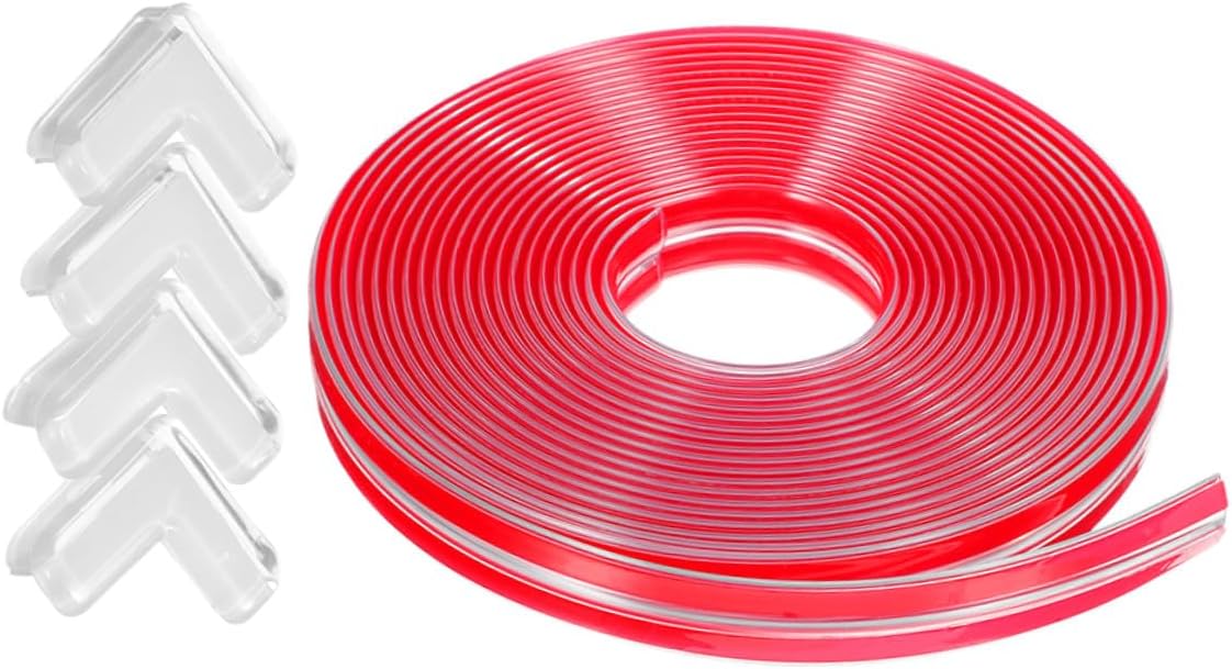 Childproof Edge Bumpers and Furniture Corner Guards 20mm, 5m Strip with 4 Soft Table Corner Protectors for Home Safety and Childproofing