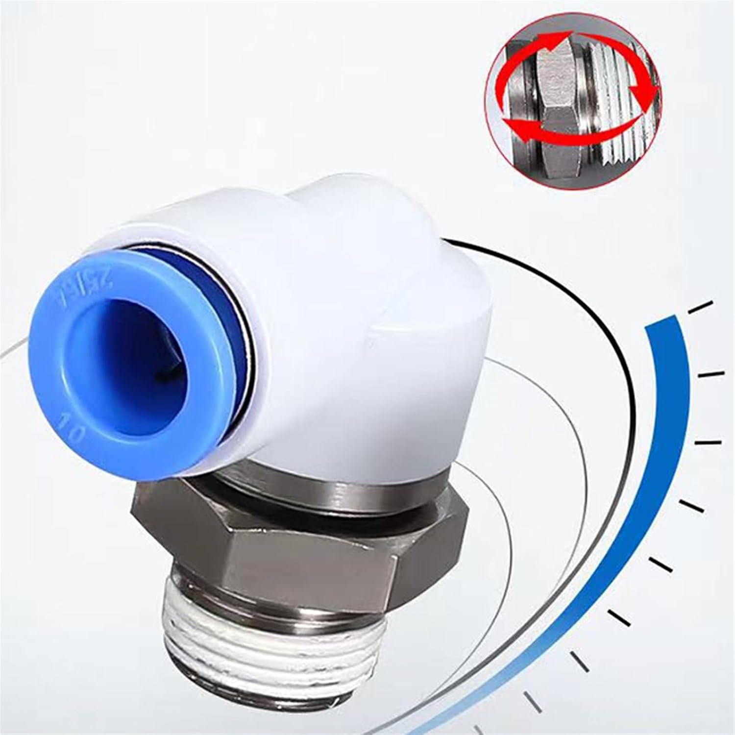 High-speed Rotating Joint KSL NRL Pneumatic Air Hose 4 6 8 10 12mm Quick-Connect Outer Threaded L Elbow 1/8 1/4 3/8 1/2 M5(KSL10-04)