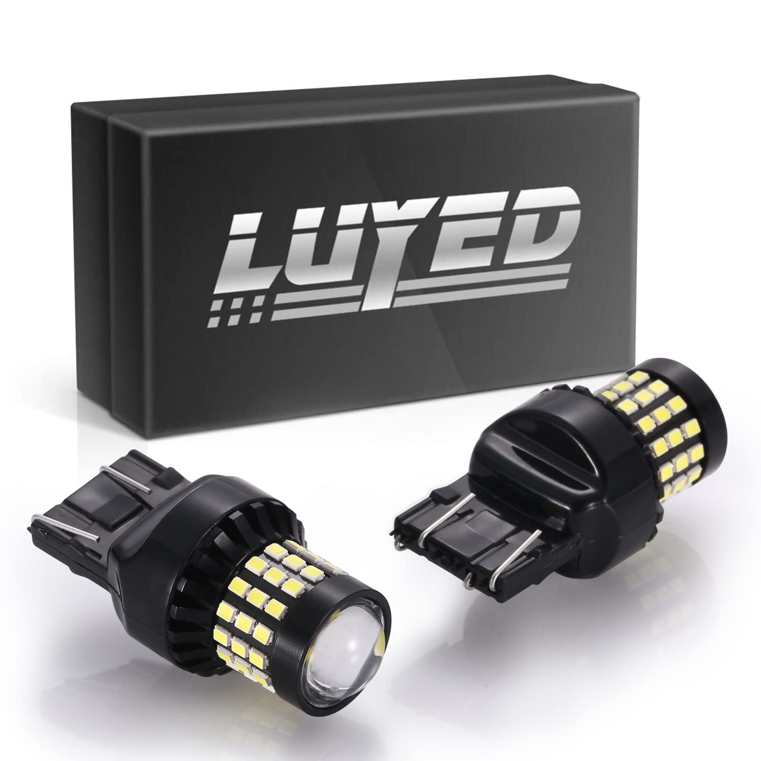 LUYED7443 LED Bulb 1200 Lumens Extremely Bright 7440 7441 7444 LED Bulbs with Projector for Backup Reverse Tail Brake Lights,Xenon White,Pack of 2