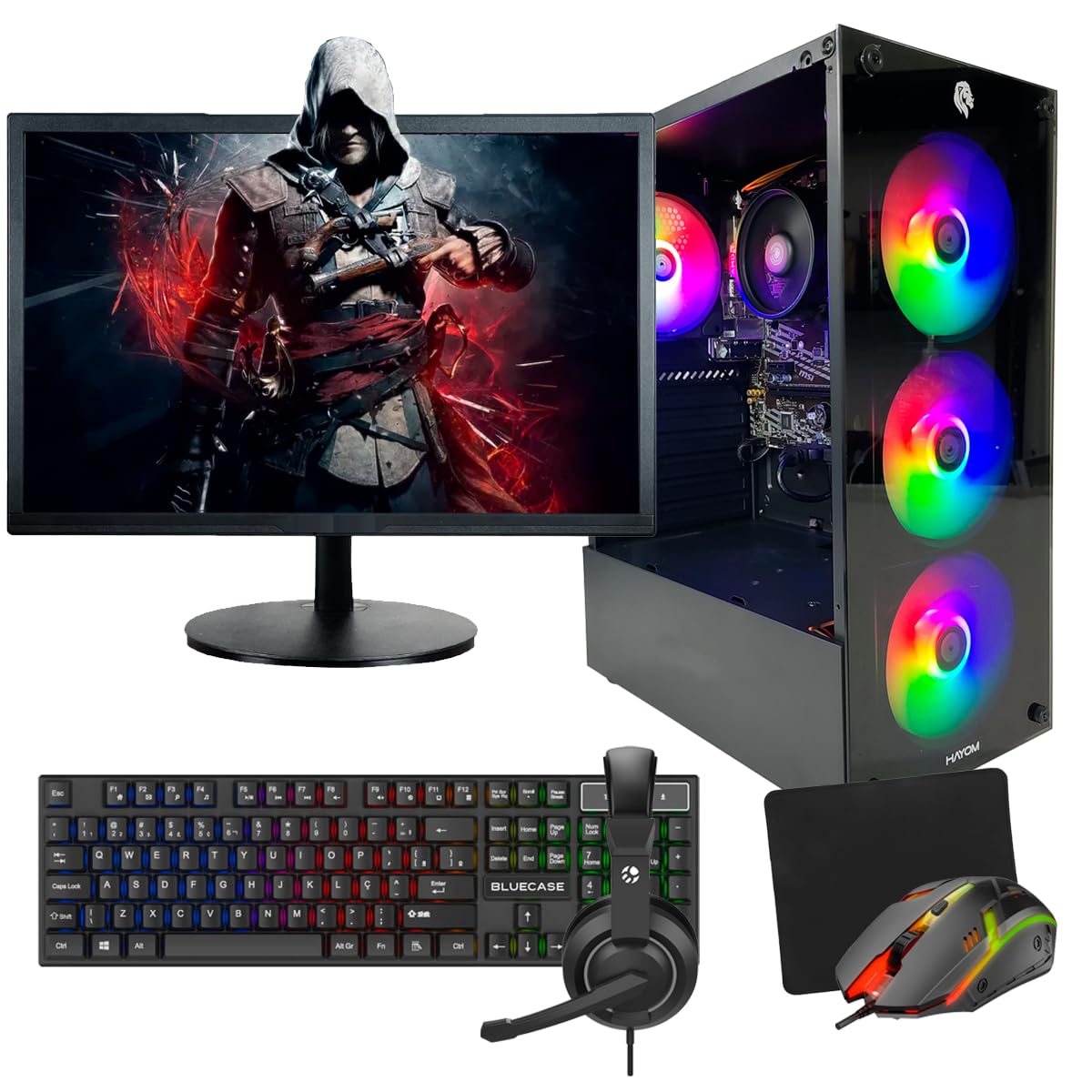 PC GAMER RYZEN 5 5600GT, 16GB DDR4, SSD SATA 480GB, FONTE 500W +
